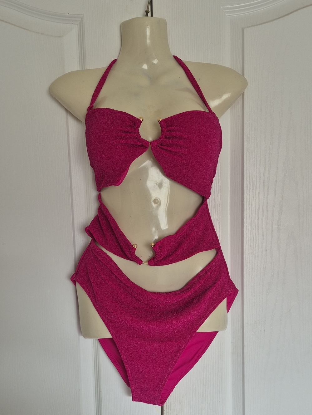 Victoria's Secret Fuchsia Cutout One-Piece Swimsuit - Picture 5 of 16